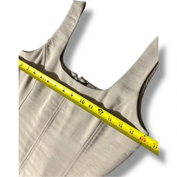 Joie Cream Sleeveless A-Line Square Neck Soft Fit & Flare Midi Dress - Picture 8 of 15